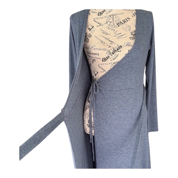 ELAN robe wrap style front tie long sleeve elegant blue NWT Small - Picture 5 of 10
